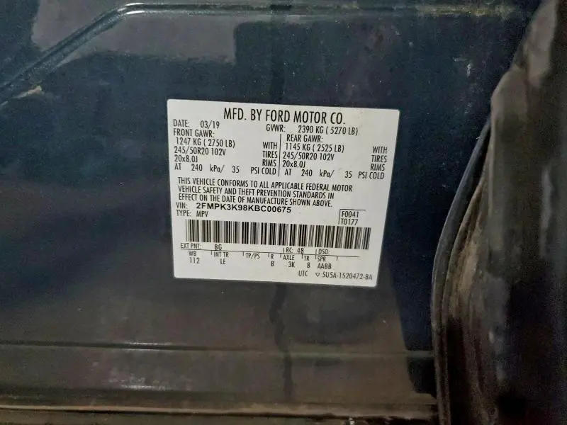 2019 FORD EDGE TITANIUM  