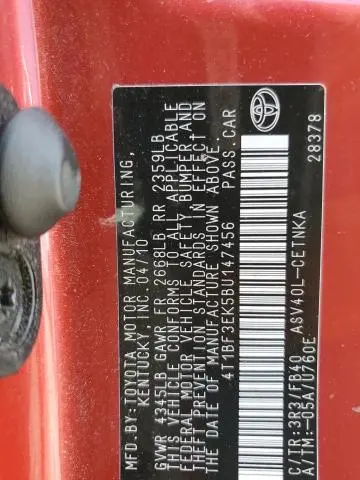 2011 TOYOTA CAMRY BASE  