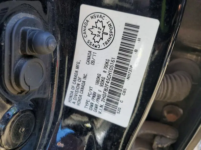 2012 HONDA CIVIC LX  