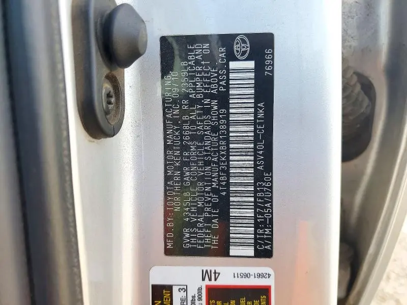 2011 TOYOTA CAMRY LE  