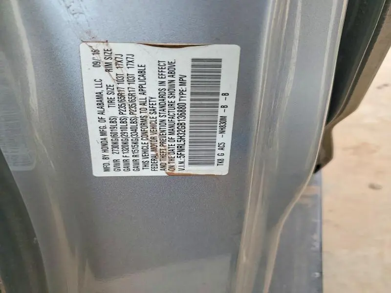 2016 HONDA ODYSSEY SE  