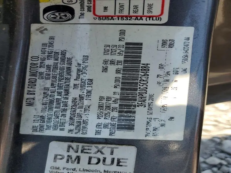 2012 FORD FUSION SEL  