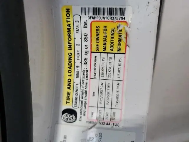 2012 FORD FUSION SEL  