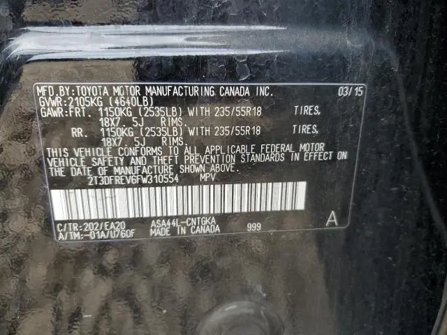 2015 TOYOTA RAV4 LIMITED  