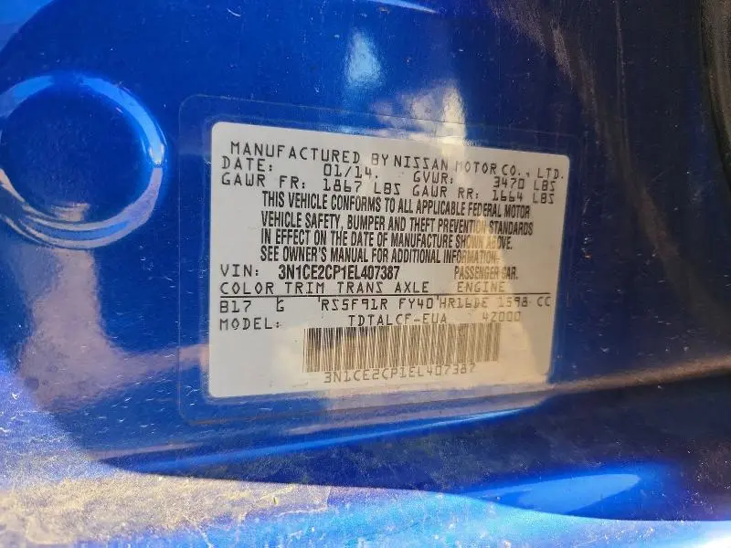 2014 NISSAN VERSA NOTE S  