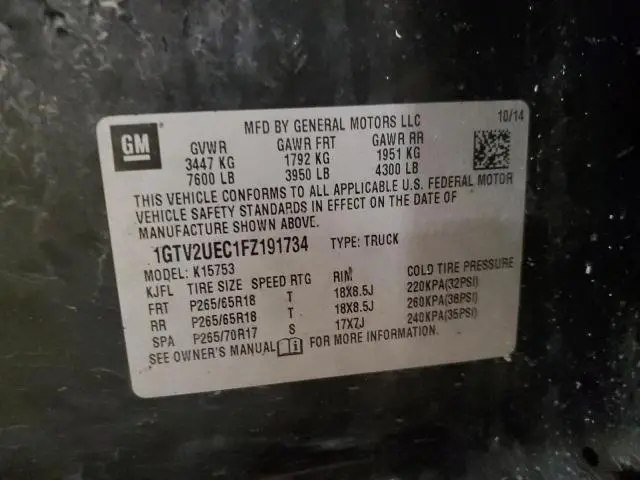 2015 GMC SIERRA K1500 SLE  