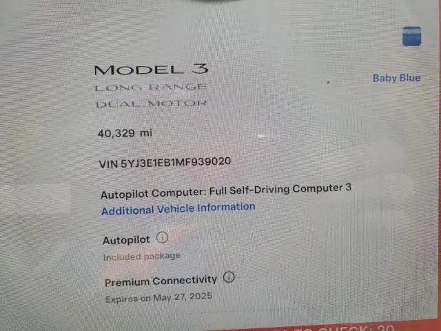 2021 TESLA MODEL 3 
