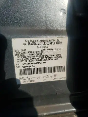 2012 MAZDA 6 I  