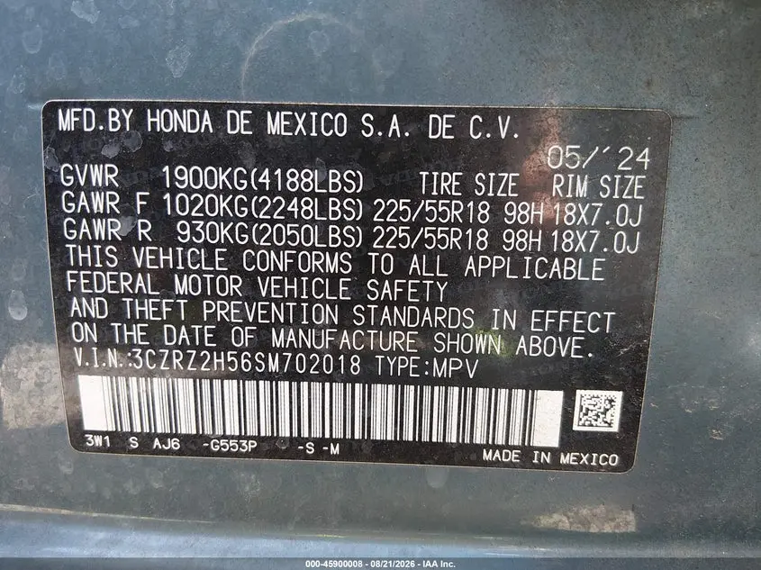 2025 HONDA HR-V AWD SPORT