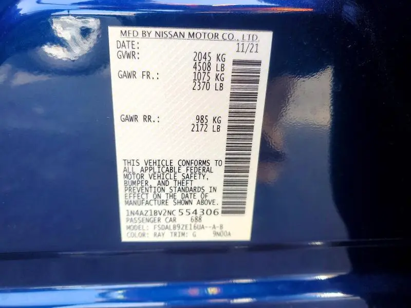 2022 NISSAN LEAF S  