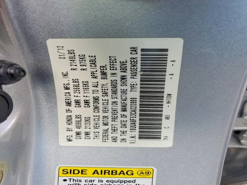 2012 ACURA TL   