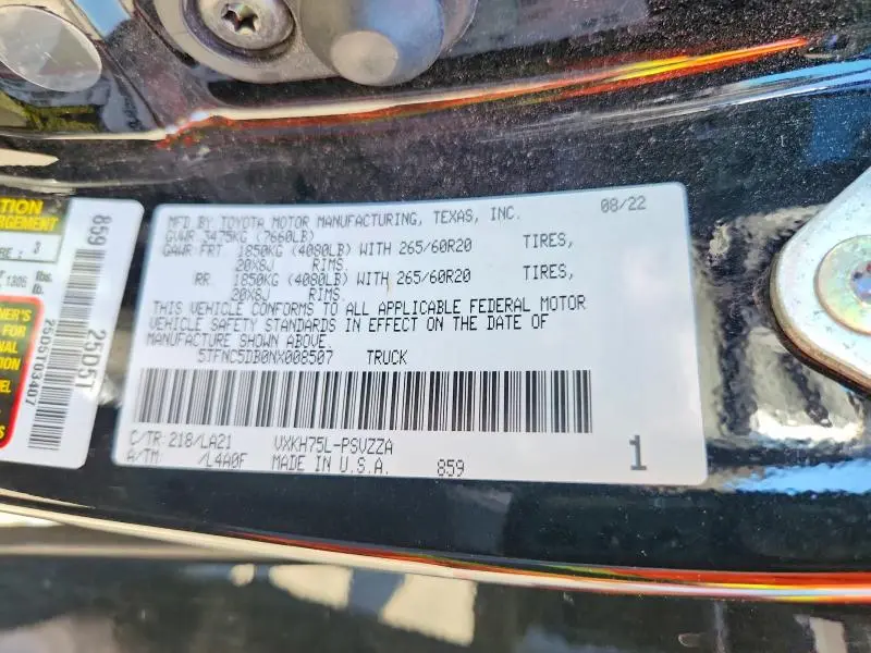 2022 TOYOTA TUNDRA PLATINUM HV  