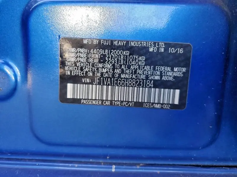 2017 SUBARU WRX PREMIUM  