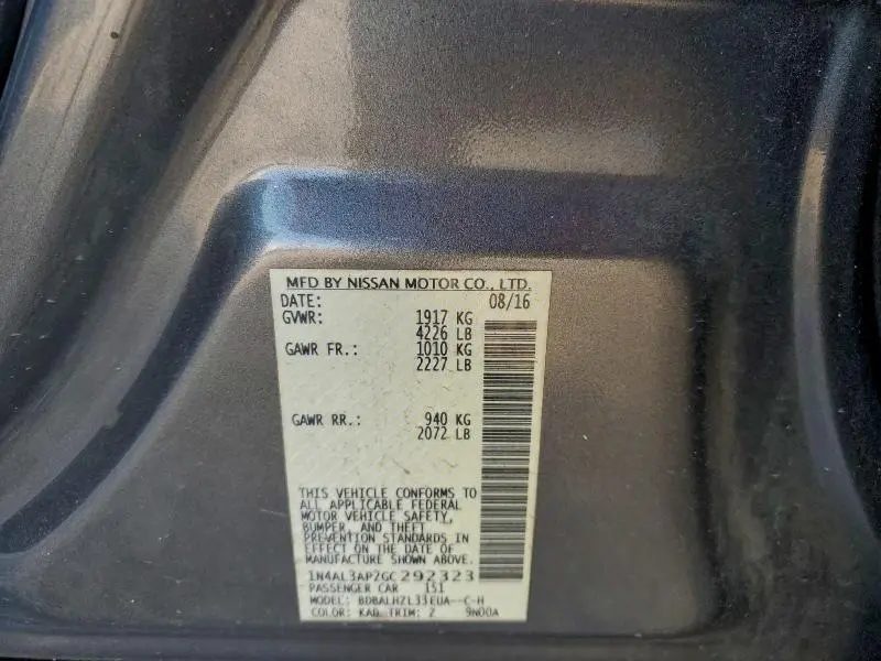 2016 NISSAN ALTIMA 2.5  