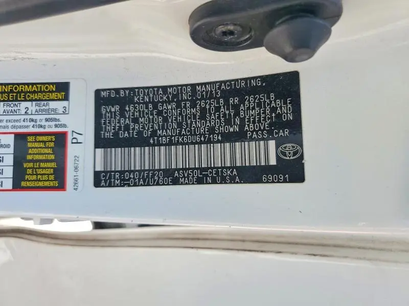 2013 TOYOTA CAMRY SE  