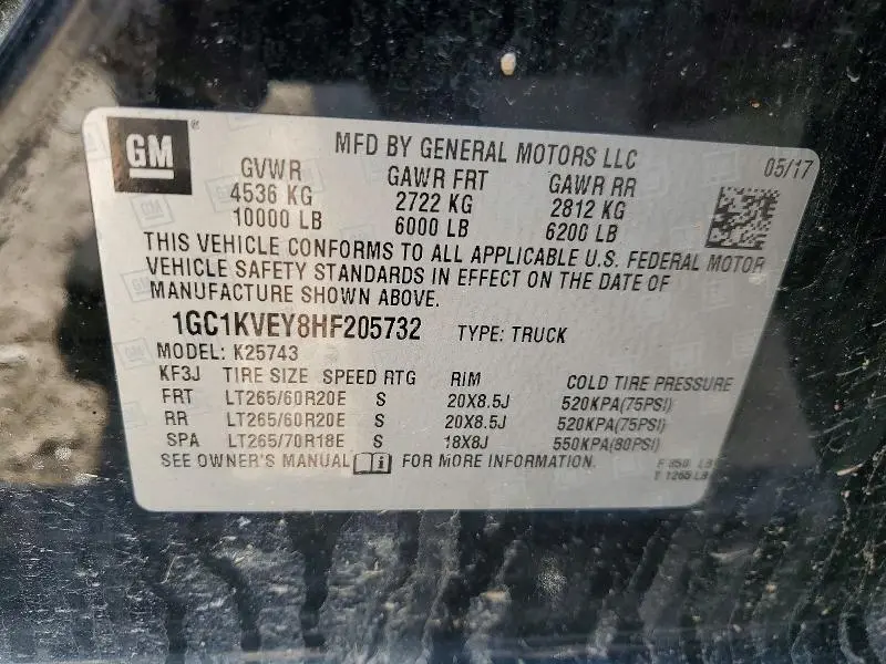 2017 CHEVROLET SILVERADO K2500 HEAVY DUTY LT  