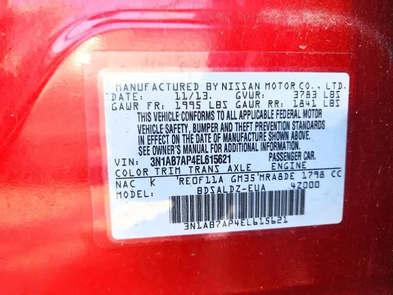 2014 NISSAN SENTRA SV  