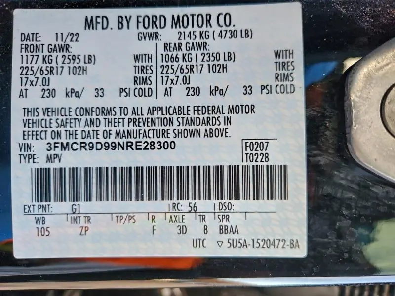 2022 FORD BRONCO SPORT BADLANDS  