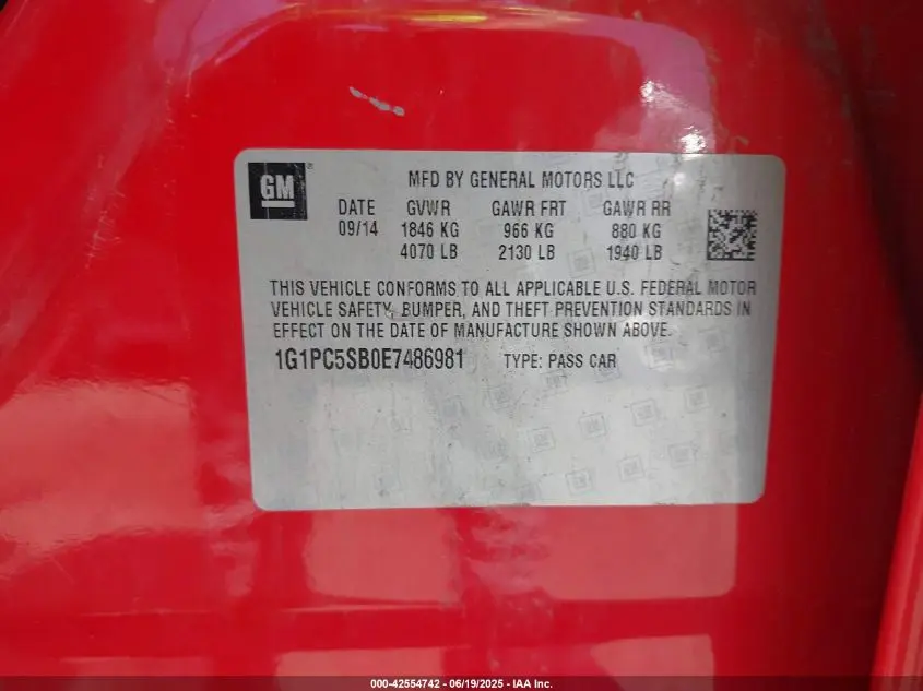 2014 CHEVROLET CRUZE 1LT AUTO