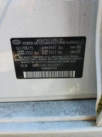 2016 HYUNDAI SONATA SE  