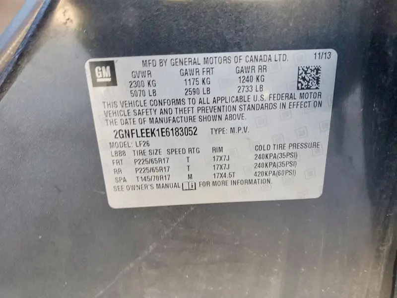 2014 CHEVROLET EQUINOX LS  