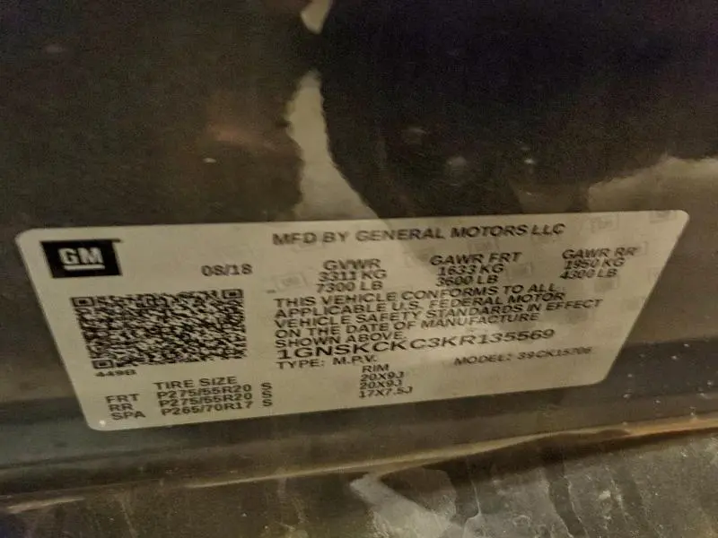 2019 CHEVROLET TAHOE K1500 PREMIER  