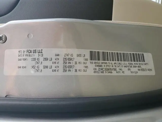 2019 CHRYSLER PACIFICA TOURING L  