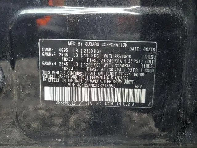 2019 SUBARU OUTBACK 2.5I LIMITED  