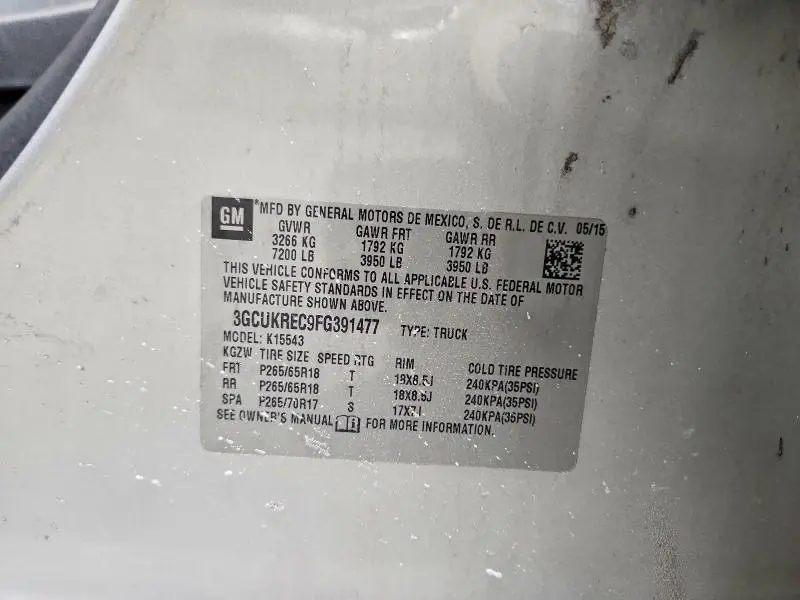 2015 CHEVROLET SILVERADO K1500 LT  