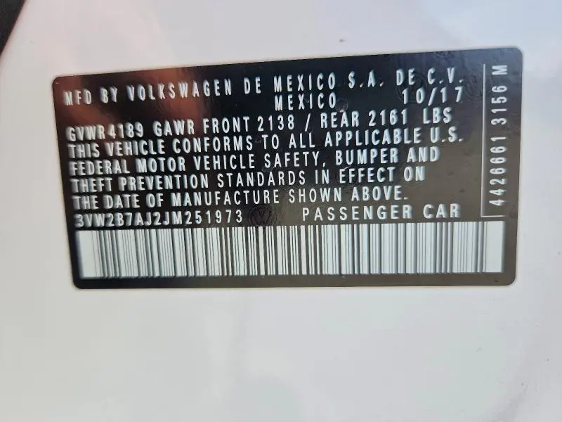 2018 VOLKSWAGEN JETTA S  