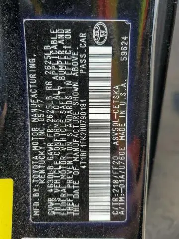 2017 TOYOTA CAMRY LE  
