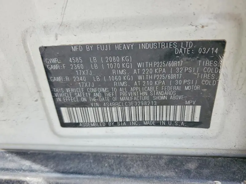 2014 SUBARU OUTBACK 2.5I LIMITED  
