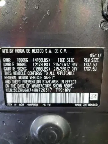 2017 HONDA HR-V EXL  