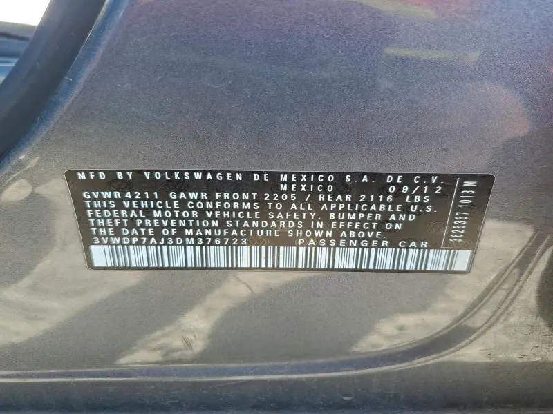 2013 VOLKSWAGEN JETTA SE  