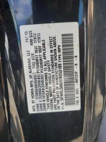 2014 HONDA ODYSSEY EXL  