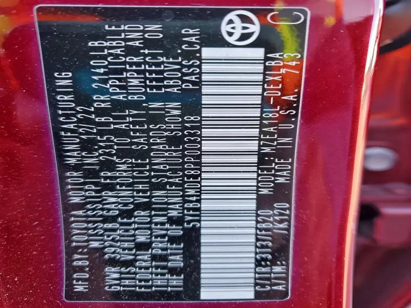 2023 TOYOTA COROLLA LE  