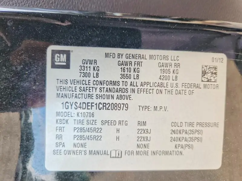 2012 CADILLAC ESCALADE PLATINUM  