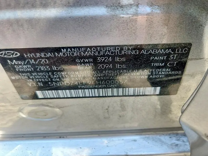 2020 HYUNDAI ELANTRA SE  