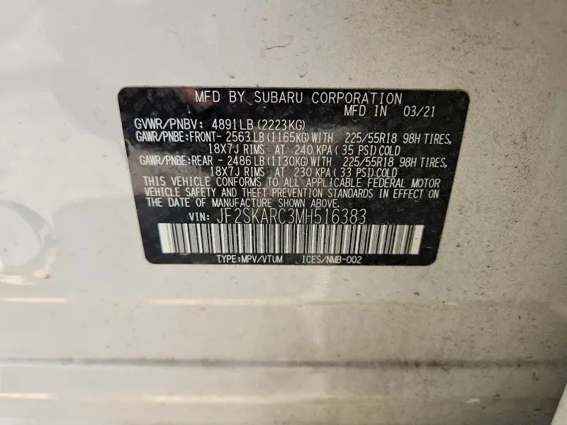 2021 SUBARU FORESTER SPORT  