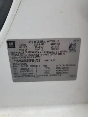 2016 CHEVROLET SILVERADO K2500 HEAVY DUTY  