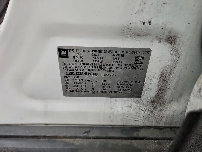 2017 CHEVROLET TRAX LS  