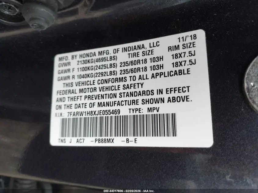 2018 HONDA CR-V EX-L/EX-L NAVI