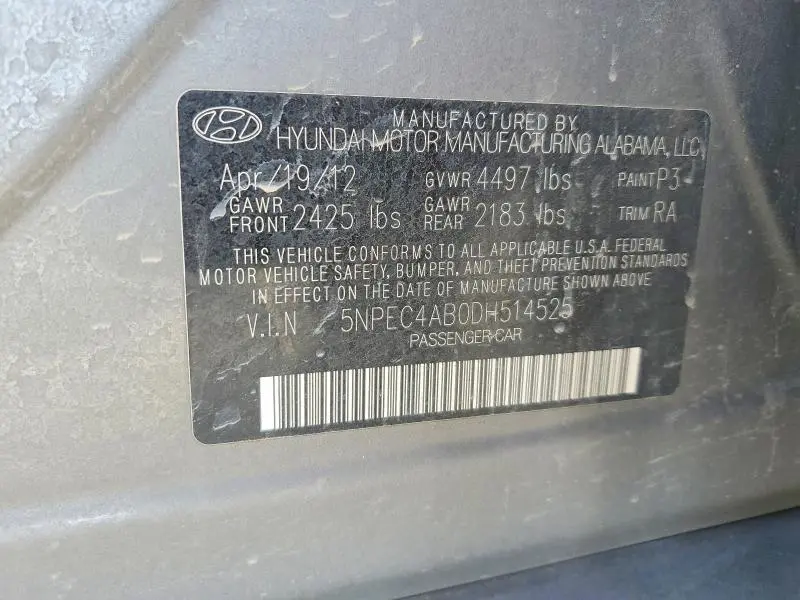 2013 HYUNDAI SONATA   