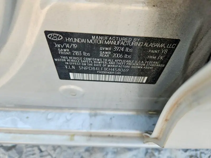 2019 HYUNDAI ELANTRA SEL  