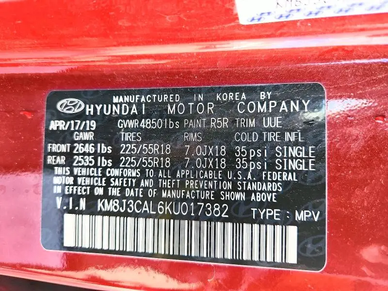 2019 HYUNDAI TUCSON ULTIMATE  