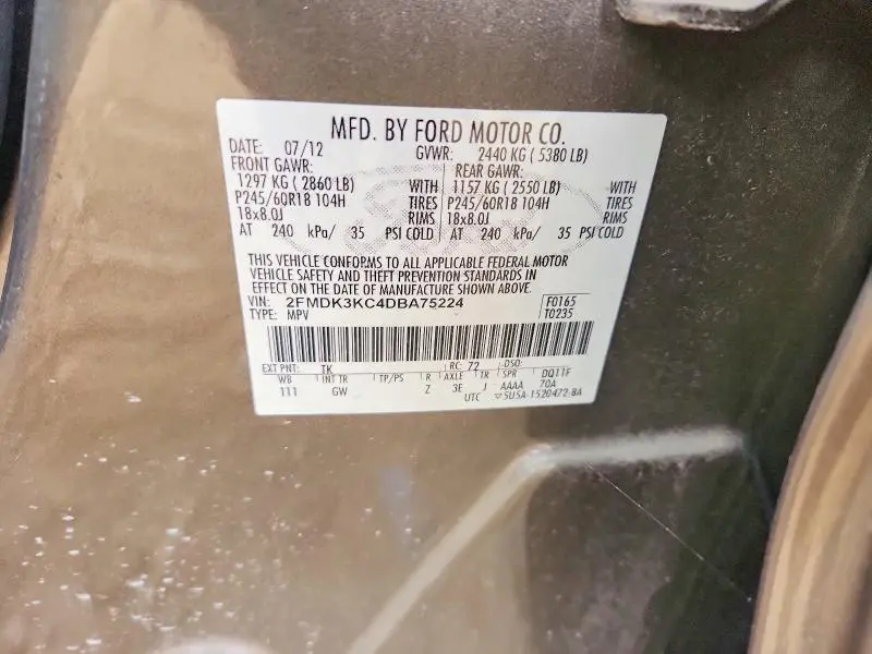 2013 FORD EDGE LIMITED  