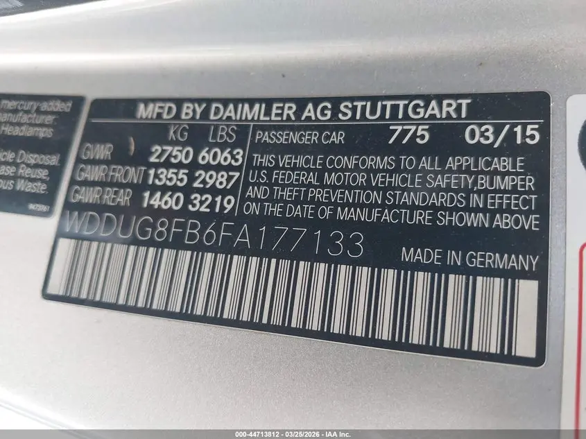2015 MERCEDES-BENZ S 550 4MATIC