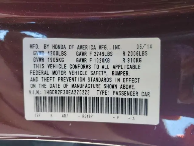 2014 HONDA ACCORD LX  