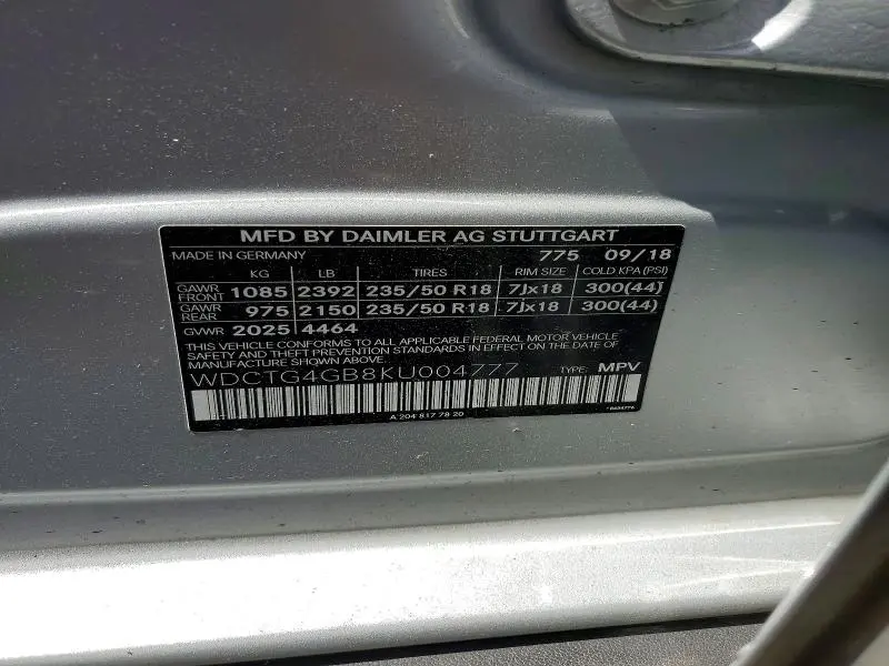 2019 MERCEDES-BENZ GLA 250 4MATIC  