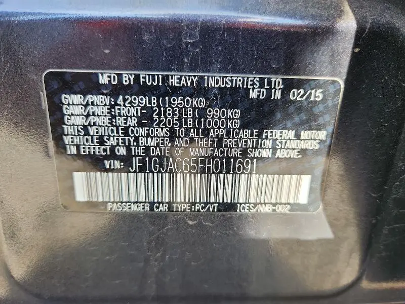 2015 SUBARU IMPREZA PREMIUM  